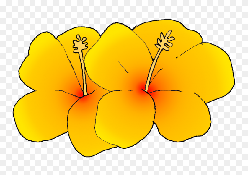 976x666 Hawaiian Flower Clip Art Free - Tiki Hut Clipart
