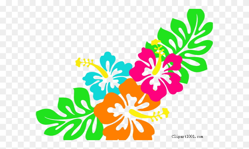 597x445 Hawaiian Flower Clipart - Mexican Flowers Clipart