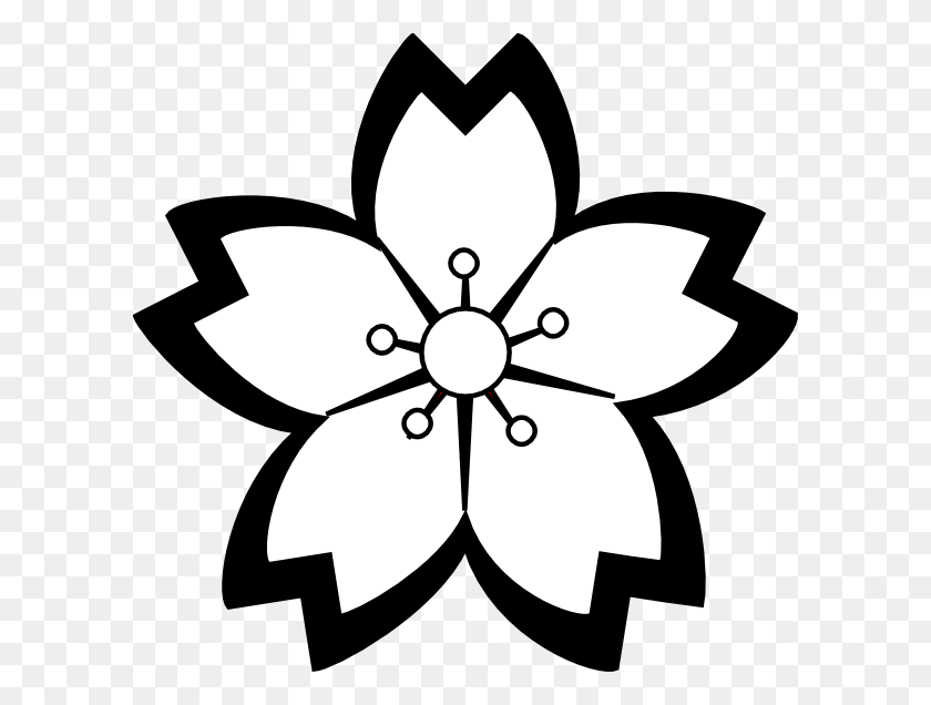 600x576 Hawaiian Flower Clipart Black And White Clip Art Images - Hibiscus Clipart Black And White