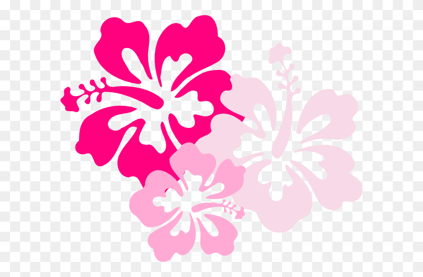 600x490 Hawaiian Flower Pattern Pink Hibiscus Clip Art Pic Clker - Peony Clipart