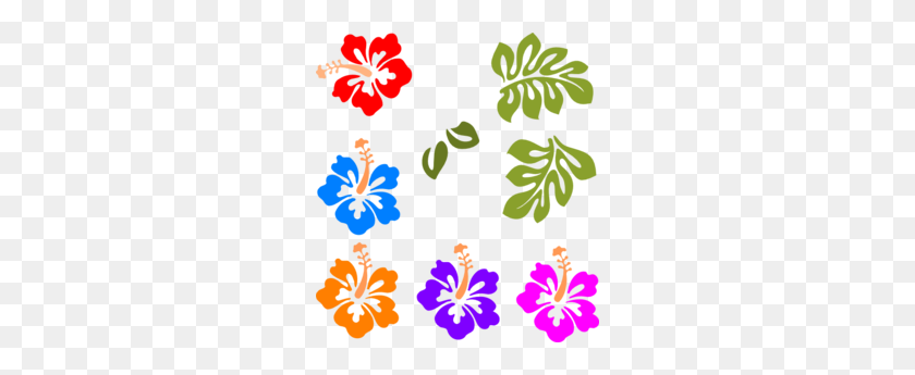 260x285 Гавайские Цветы Черно-Белый Клипарт - Реалистичный Цветочный Клипарт