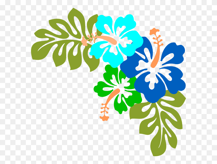 600x573 Hawaiian Flowers Transparent Background - Flower Background PNG