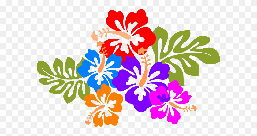600x385 Гавайский Луау Тики Цветы Клипарт Клипарт Малыш - Детский Клипарт Картинки