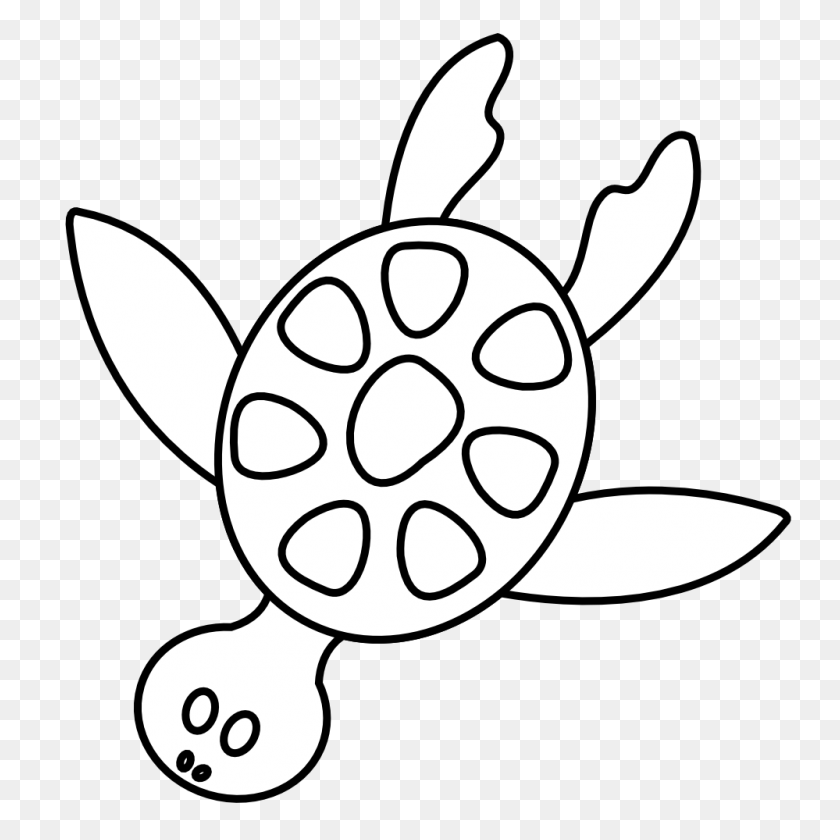 999x999 Hawaiian Turtle Clip Art Black And White - Tulips Clipart Black And White