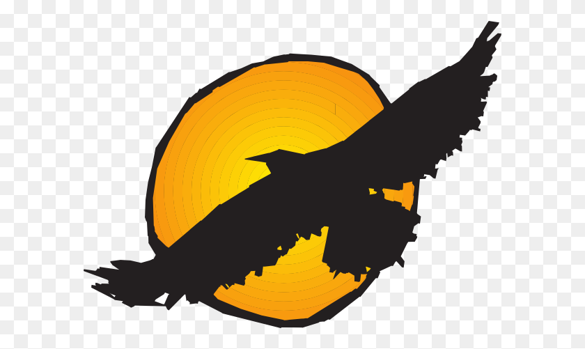 600x441 Hawk Silhouette Flying Near Sun Clip Arts Download - Flying Bat Clipart