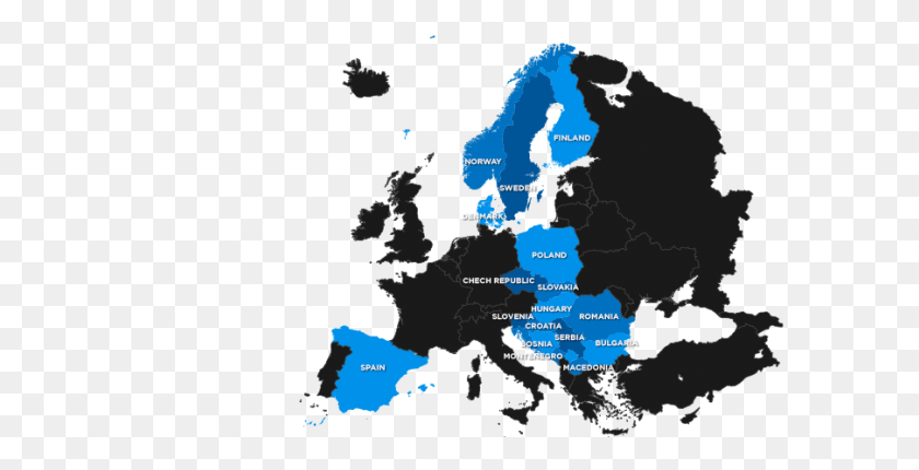 902x428 Hbo Европа - Карта Европы Png