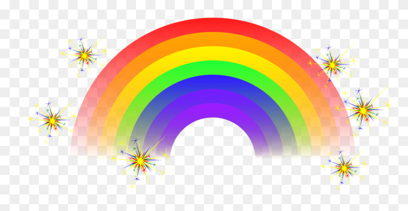 800x384 Hd Rainbow Clipart - Sparkle Clipart