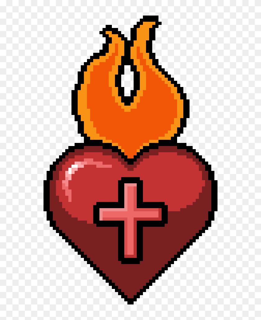 600x970 Hd Sacred Heart Pixel Art Maker - Sacred Heart Clip Art