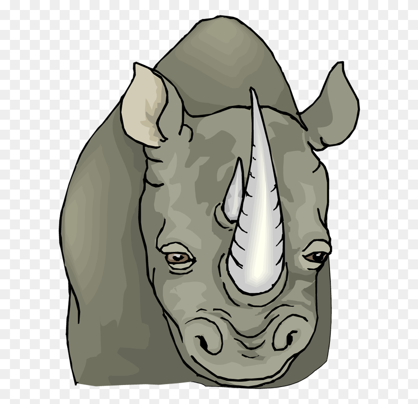 609x750 Head Clipart Rhinoceros - Bull Face Clipart