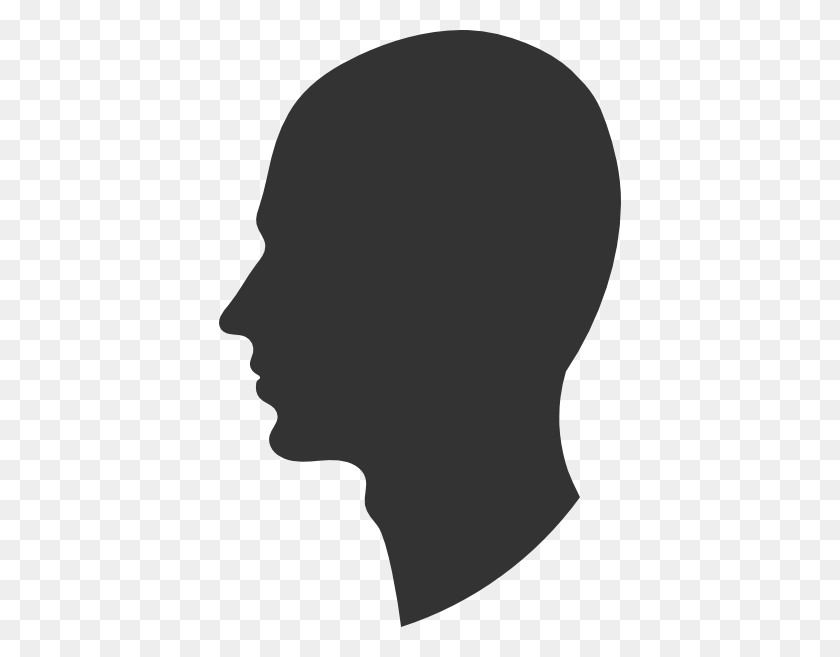 402x597 Head Profile Silhouette Male Clip Art - Head Outline Clipart