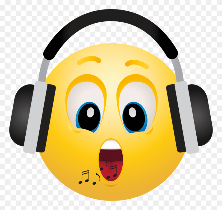 850x803 Headphone Emoticon Png - Emoji Faces PNG
