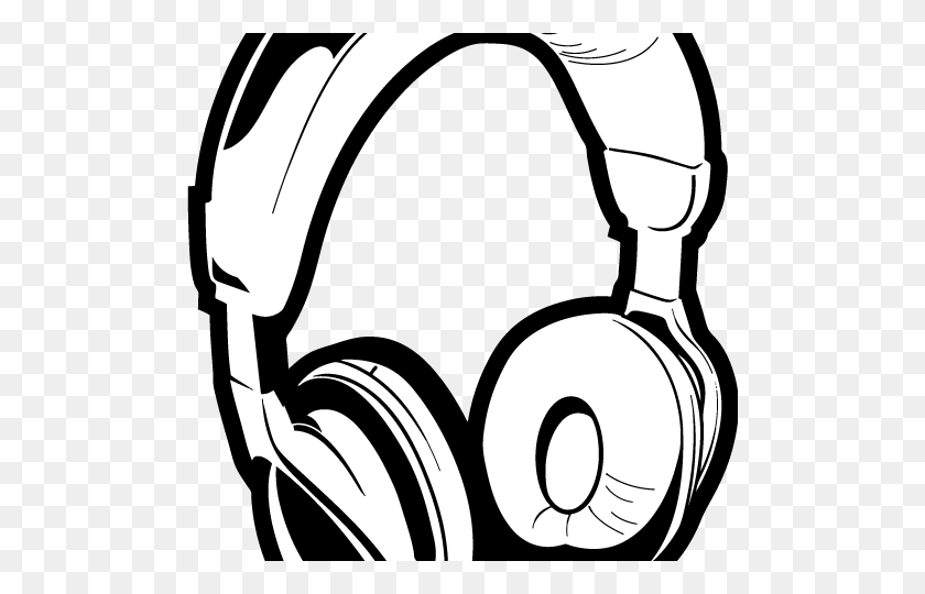 500x480 Headphones Clipart Black And White Crafts And Arts - Computer Clipart Black And White
