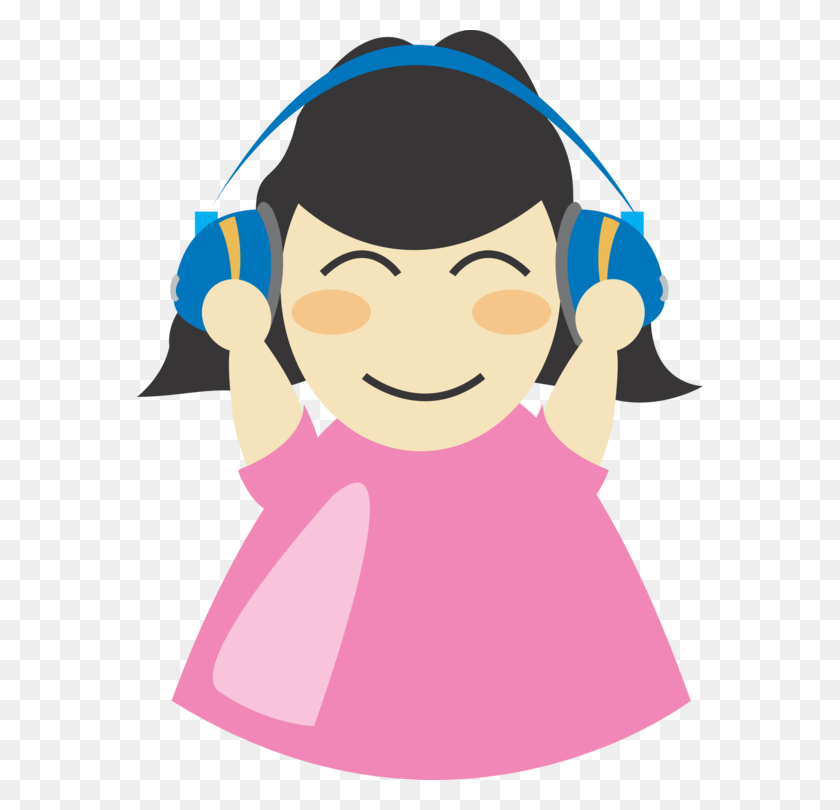 566x750 Headphones Music Headset Listening Woman - Students Listening Clipart