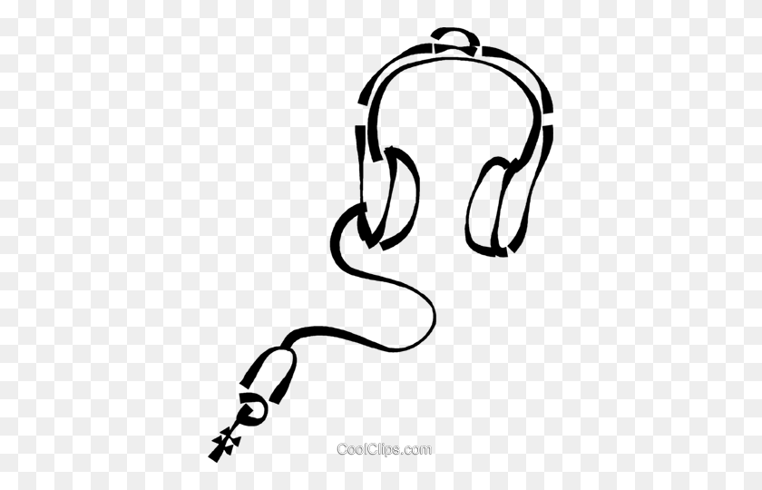 381x480 Headphones Royalty Free Vector Clip Art Illustration - Earphones Clipart
