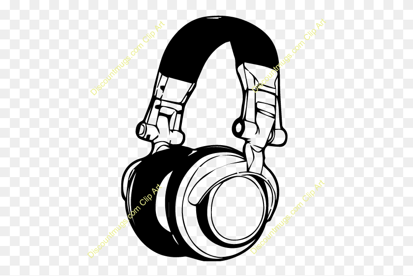 488x501 Headphones Wall Decal Sticker Music Wallpaper - Dj Headphones Clipart