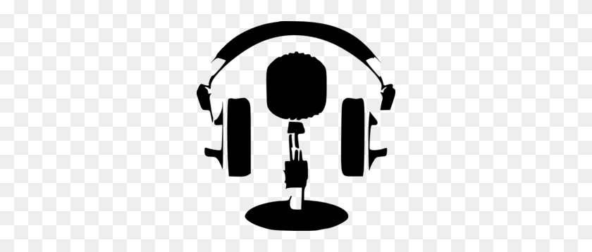 282x298 Headphones Witn Microphone On White Backgr Clip Art - Microphone Clipart PNG