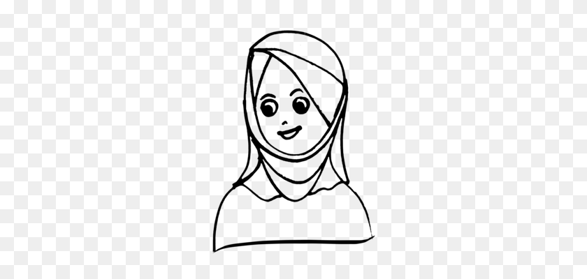268x340 Headscarf Hijab Veil Clothing - Wedding Veil Clipart