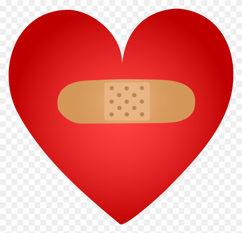 3746x3583 Healing Heart With Band Aid - Clipart Band