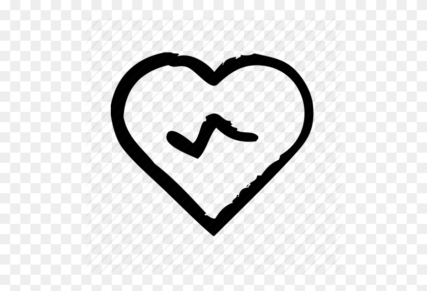 512x512 Health, Heart, Medical, Pulse, Smartwatch Icon - Heart Sketch PNG