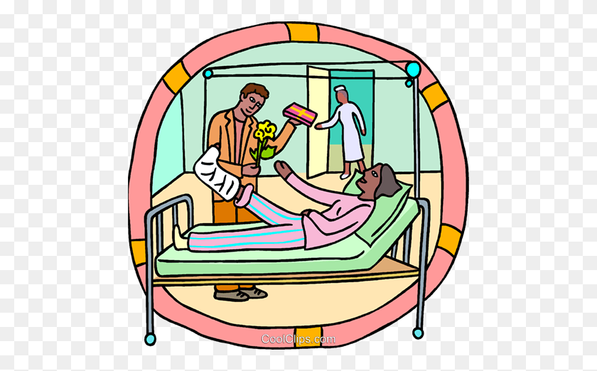 480x462 Healthcare, Patient With A Visitor Royalty Free Vector Clip Art - Visitor Clipart