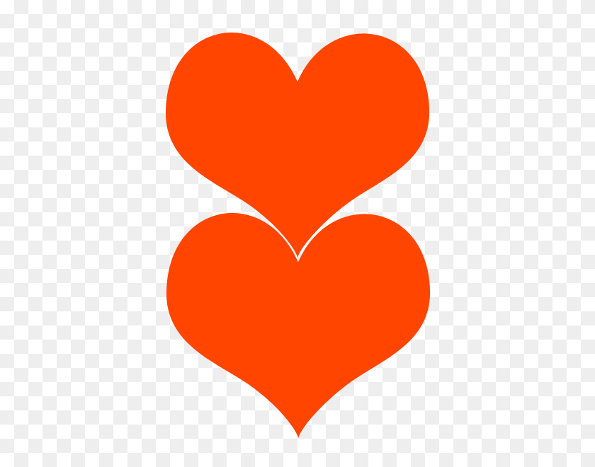 600x600 Heart - Orange Heart PNG