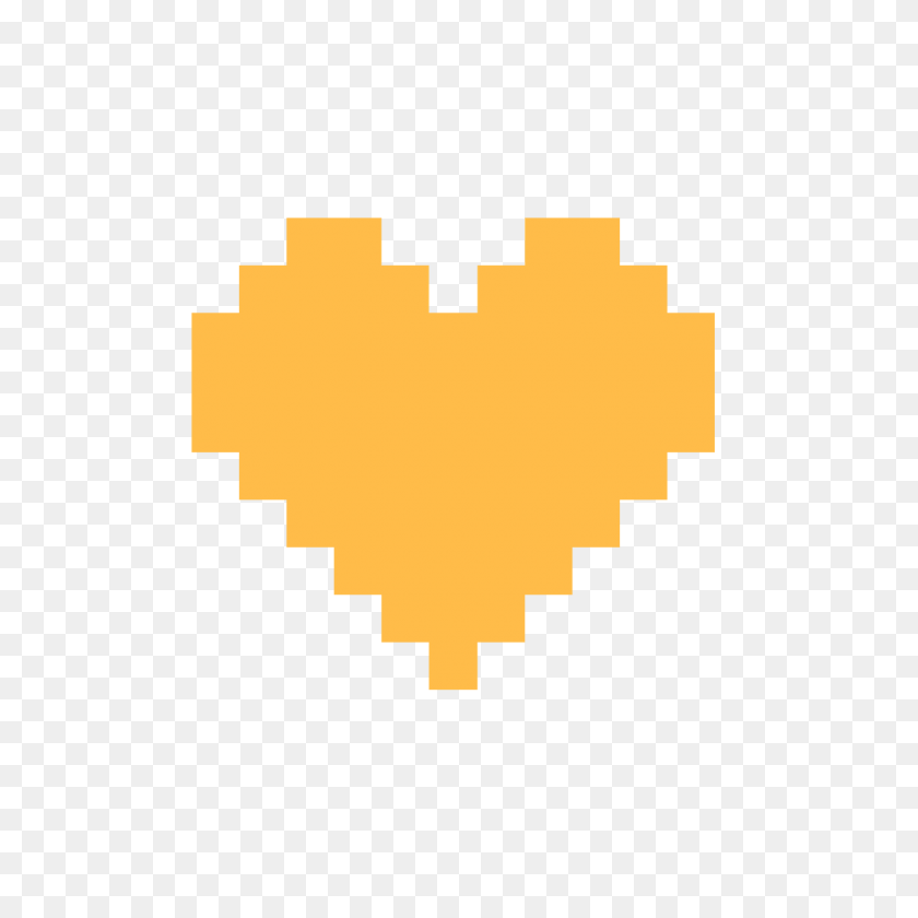 1400x1400 Сердце - Желтый Png