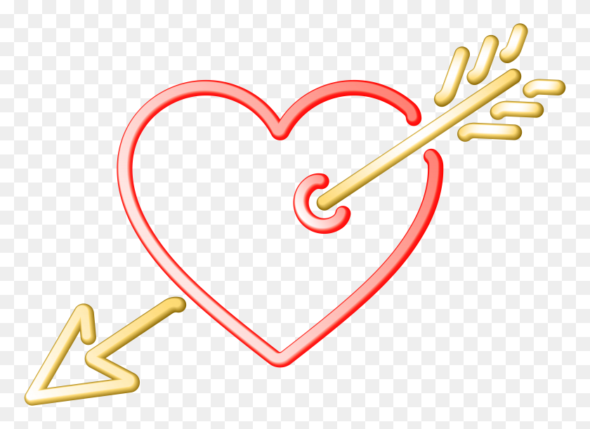 8000x5653 Heart And Arrow Transparent Clip Art - Heart Wreath Clipart