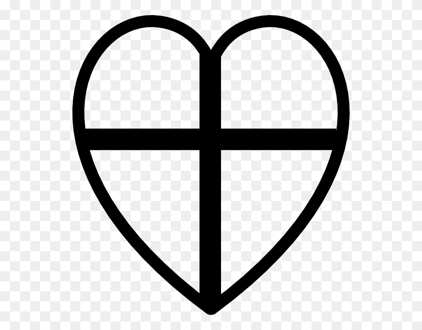 552x597 Heart And Cross Clip Art - Orthodox Cross Clipart