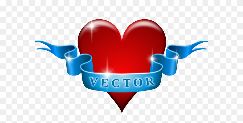 600x367 Heart And Ribbon Clip Art Free Vector - Free Rv Clipart