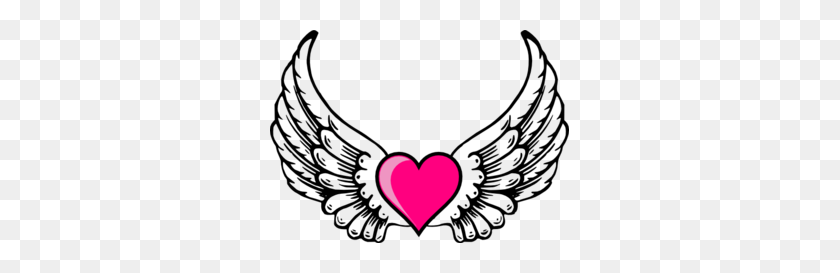 299x213 Heart And Wings Clipart - Wings Clipart