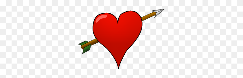 300x210 Heart Arrow Clip Art - Arrow Heart Clipart