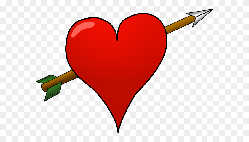 600x420 Heart Arrow Clip Art Free Vector - Heart Divider Clipart