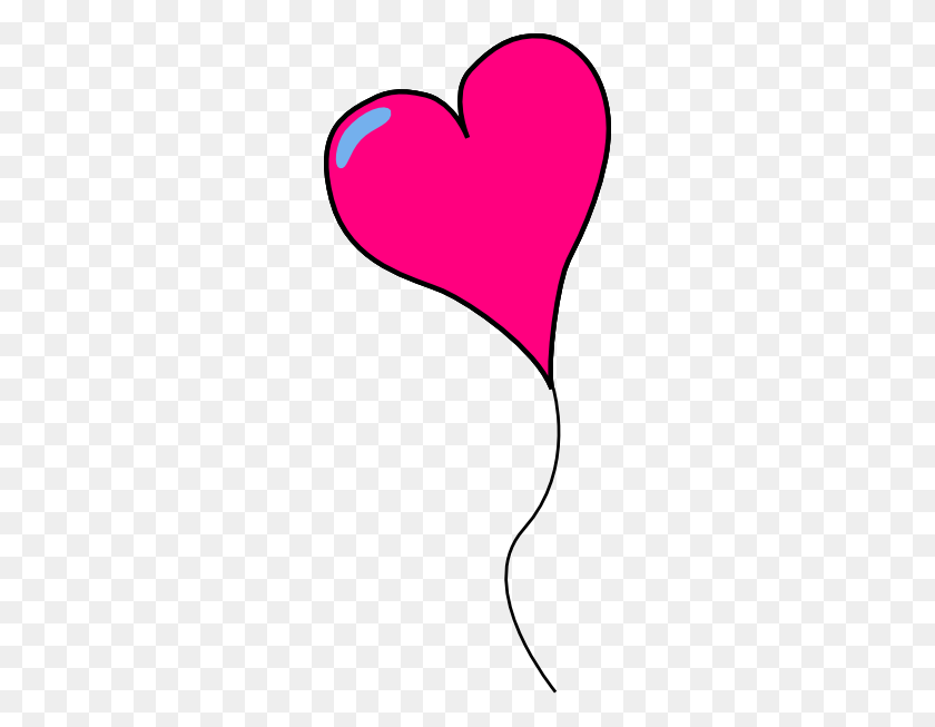 258x593 Heart Balloon Alone Clip Art - Pink Balloon Clipart