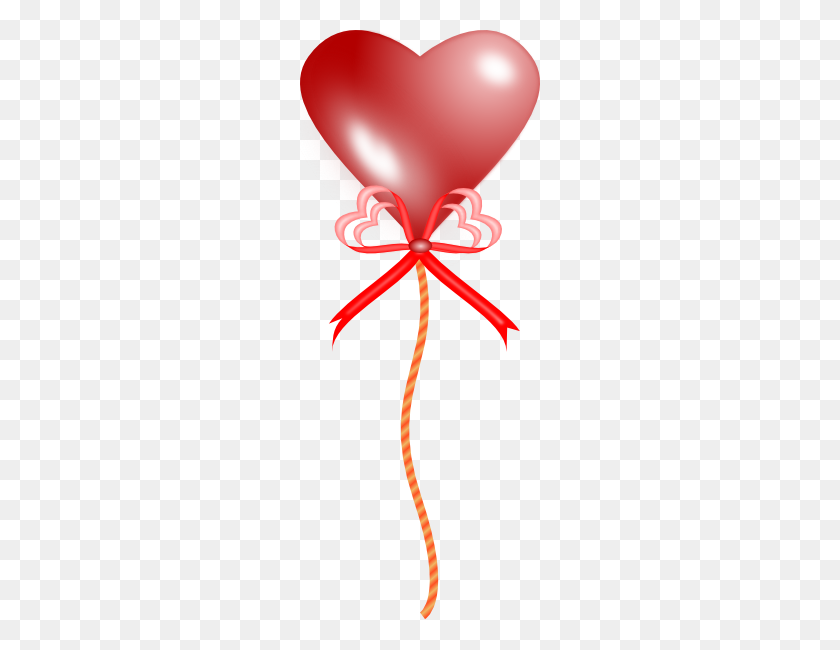 240x590 Heart Balloon Clip Arts Download - Red Balloon Clipart