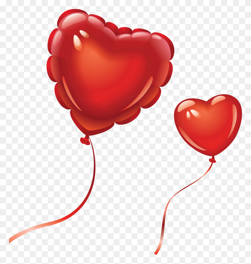 3320x3506 Heart Balloon Png Image, Free Download, Heart Balloons - 3d Heart PNG