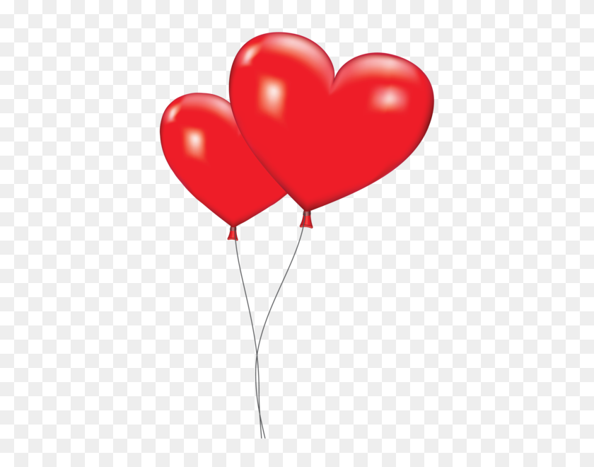 408x600 Heart Balloons - White Balloons PNG