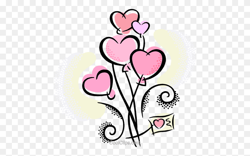 480x464 Heart Balloons Royalty Free Vector Clip Art Illustration - Bleeding Heart Clipart