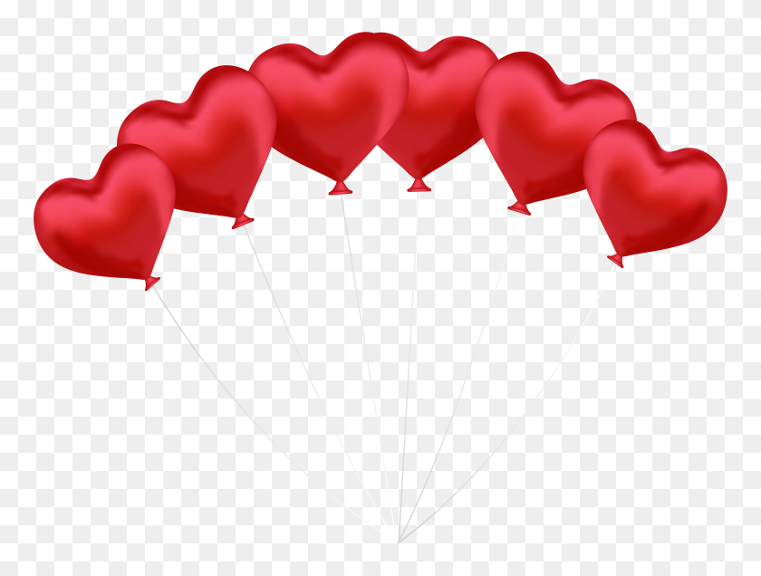8000x5914 Heart Balloons Transparent Png Clip Art Gallery - Valentine Party Clip Art