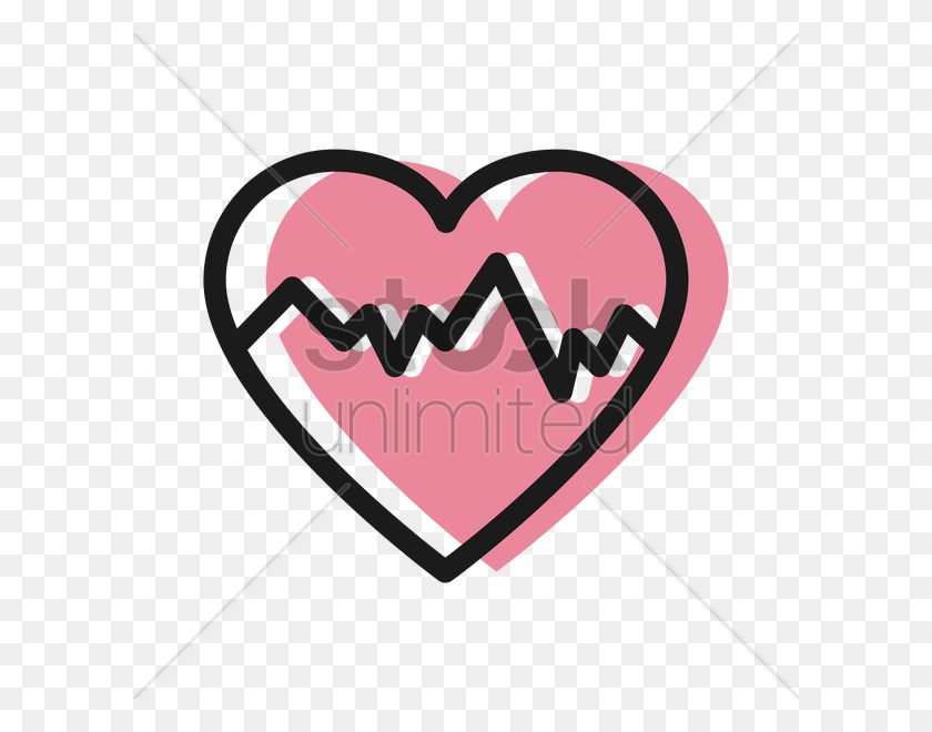 600x600 Heart Beat Vector Image - Heart Rhythm Clipart