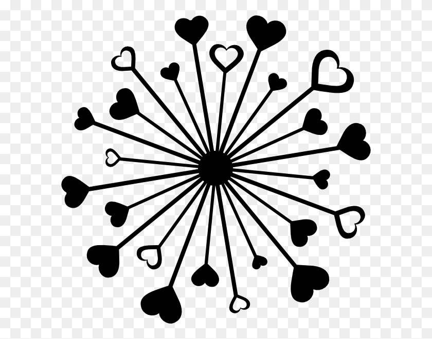602x601 Сердце Черно-Белое Черно-Белое Сердце Границы Клипарт Малыш - Маленькое Сердце Клипарт