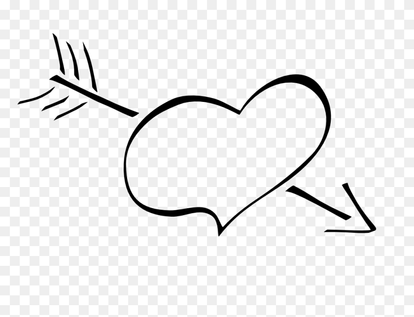 999x749 Heart Black And White Heart Clipart Black And White Clip Art Heart - Simple Heart Clipart