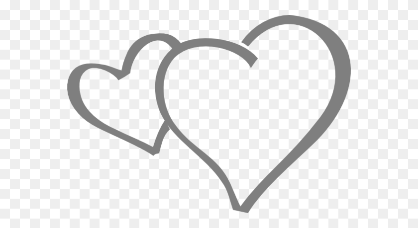 570x399 Сердце Черно-Белое Сердце Клипарт Черно-Белое Изображение Сердца - 2 Сердца Клипарт