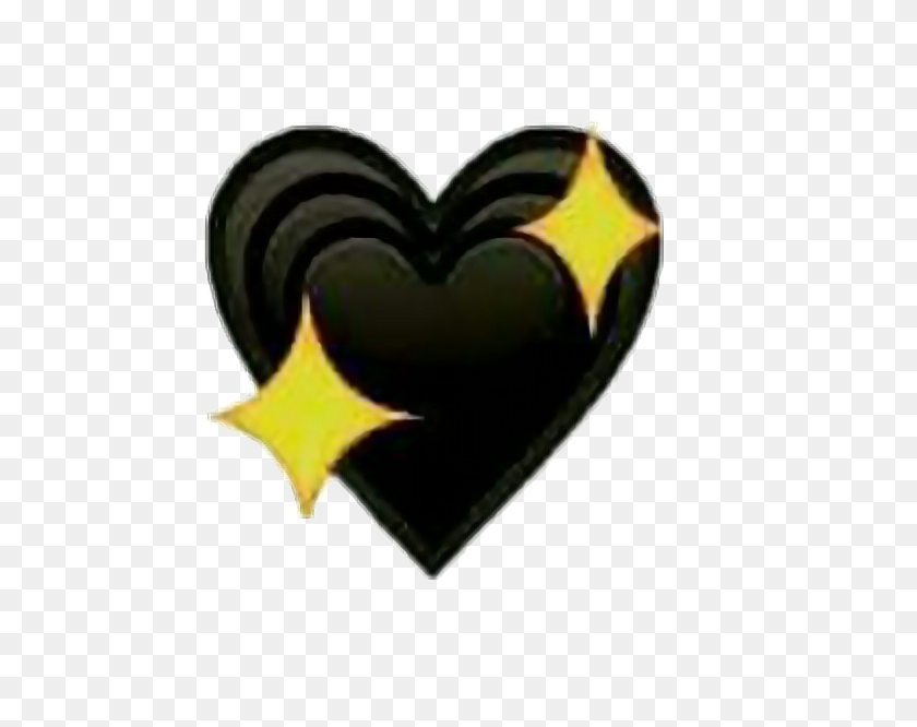 546x606 Сердце Черное Черное Сердце Emoji Emojisticker - Черное Сердце Emoji Png