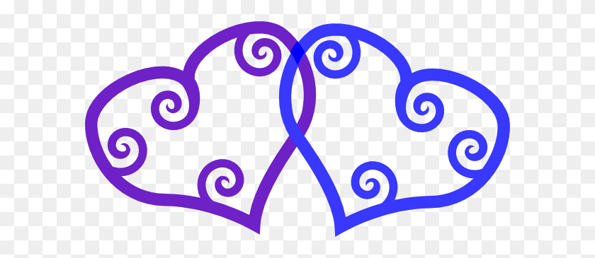 600x305 Corazón Azul Púrpura Png, Imágenes Prediseñadas Para Web - Diseño De Corazón Clipart