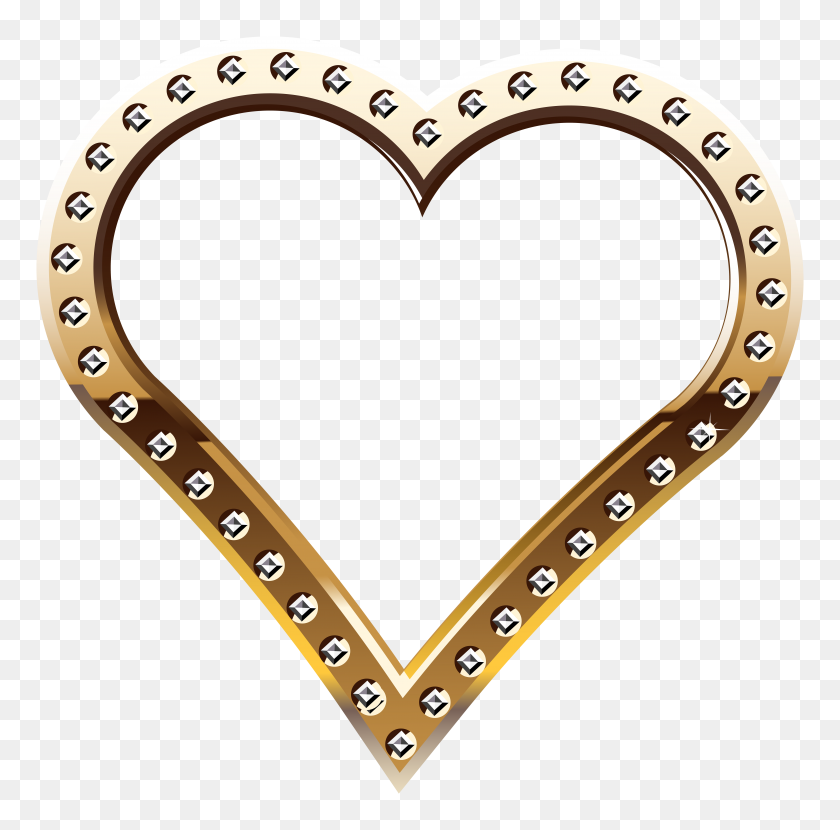 8000x7902 Heart Border Gold Png Clip Art - Rose Gold Clip Art