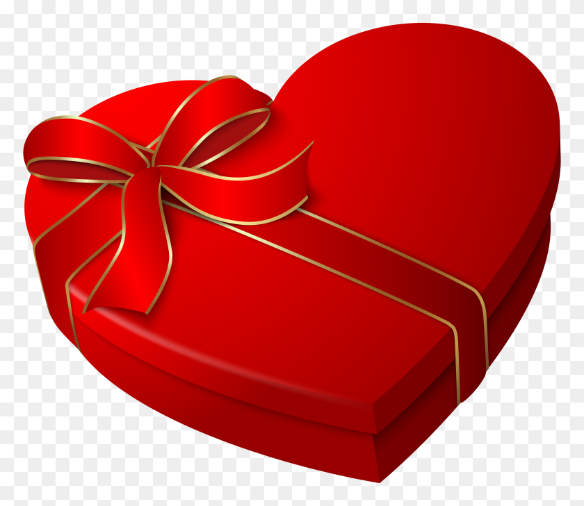 8000x6870 Heart Box Transparent Clip Art - Box Of Chocolates Clipart