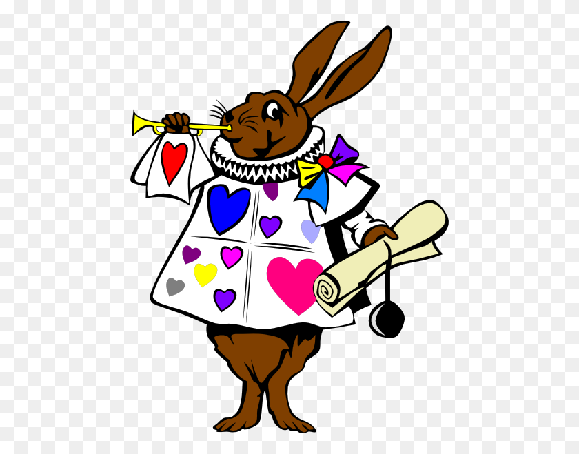 462x599 Heart Bunny With Trumpet Clip Arts Download - Trumpet Clipart