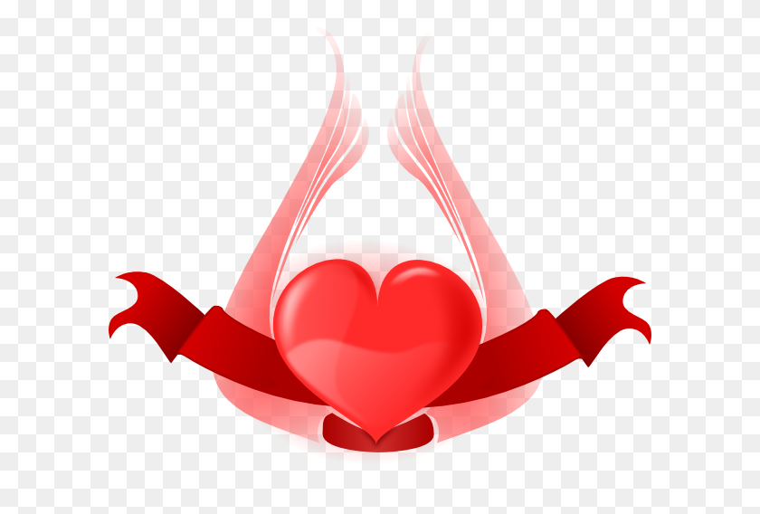600x508 Heart Clip Art - Heart With Wings Clipart