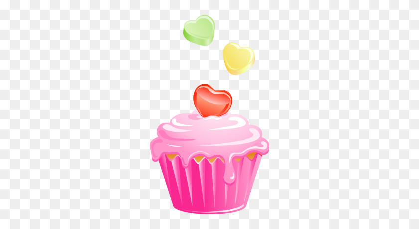 240x400 Heart Clip Art Cupcake - Cupcake Clipart Free