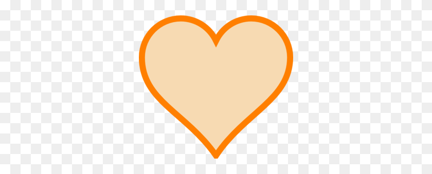 300x279 Heart Clip Art Orange - Love Heart Clipart